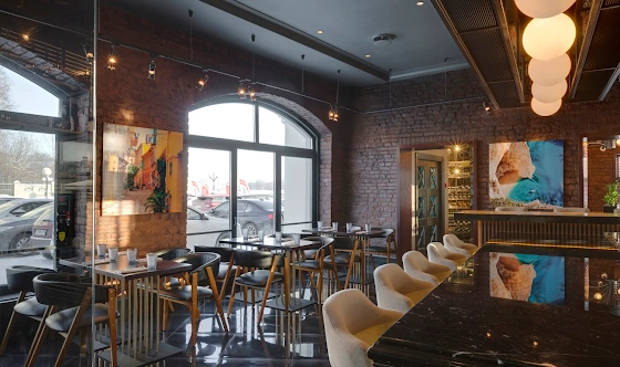 Фото №2 зала Зал с открытой кухней и баром